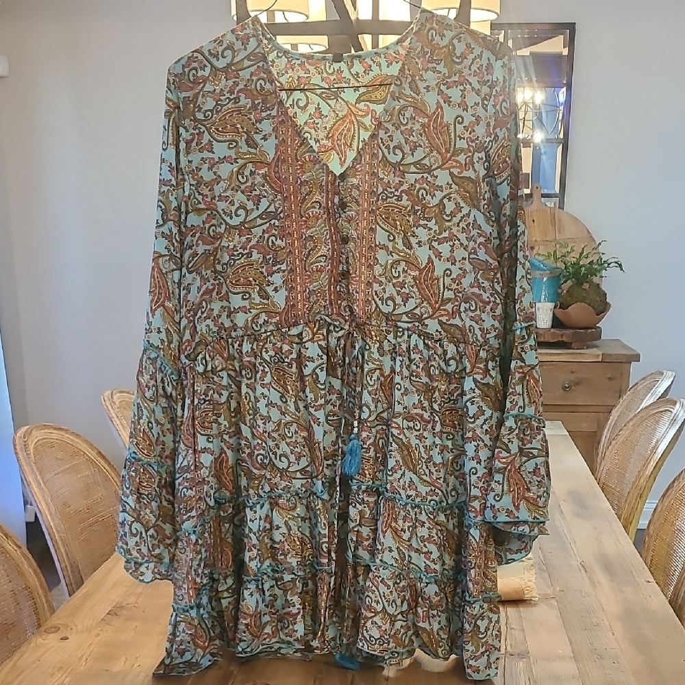 Bohemian Paisley Print Dress